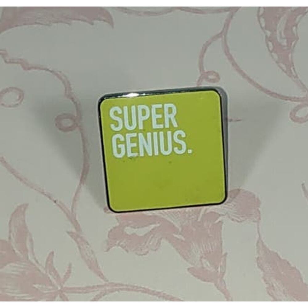 Super Genius Yellow Pin for a Hat, Lapel, Lanyard, Jacket or Backpack